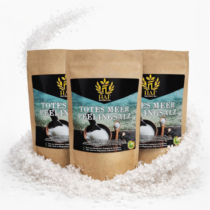 HAF® Premium Totes Meer Peelingsalz für empfindliche &amp; trockene Haut | 1-25 kg | Salz Peeling 100% n