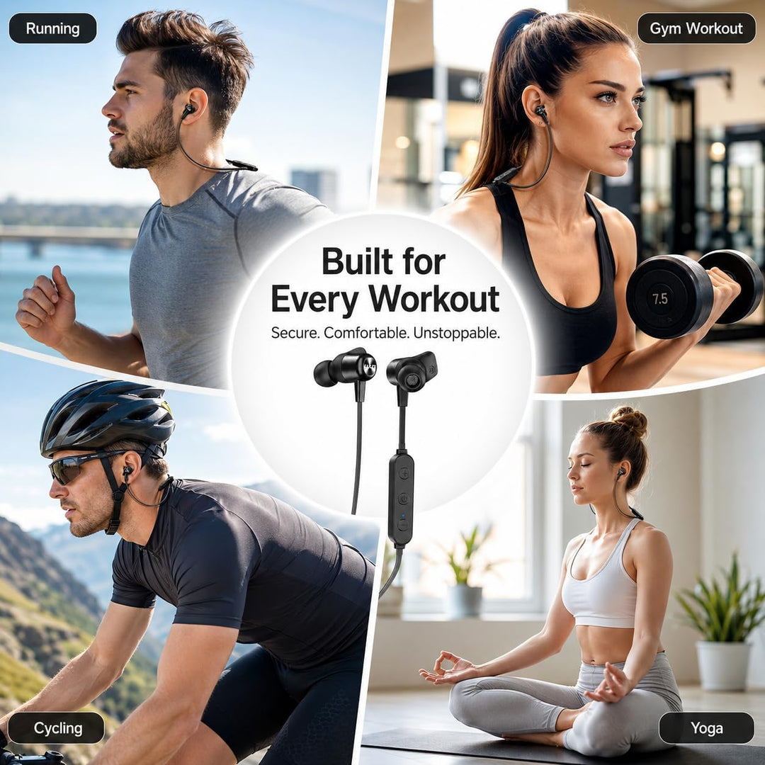 Bluetooth Kopfhörer Kabellos 5.0 Sport, 20 Std Spielzeit, IPX7 Wasserdicht, In-Ear Kopfhörer mit Mik