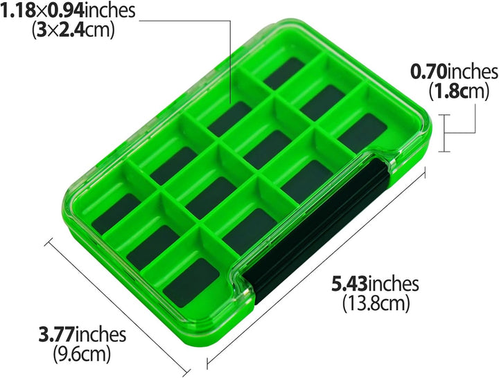 2 Pack Multifunktionale kleine magnetische Tackle Box, wasserdichte Fliegenfischbox mit transparente
