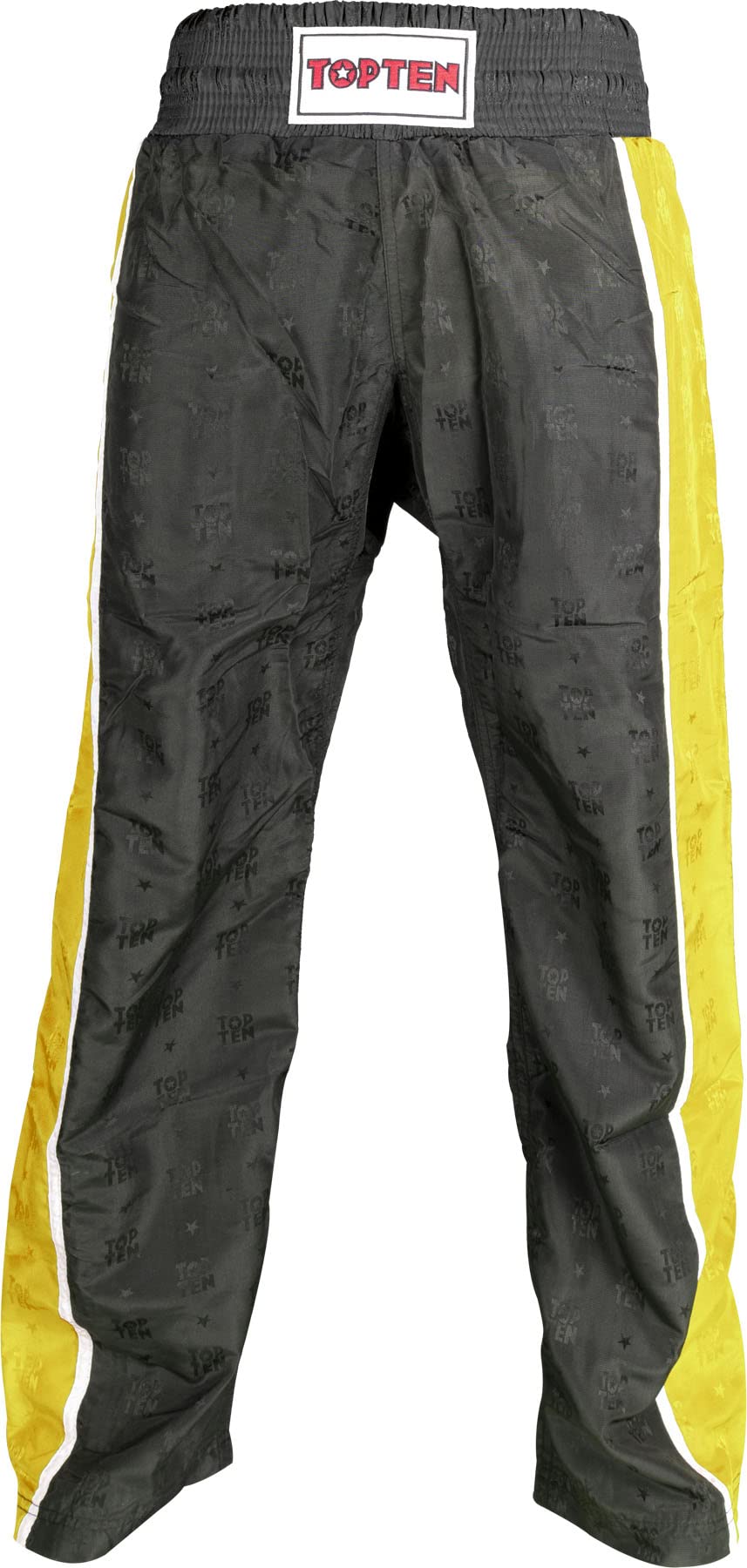 TOP TEN Kickboxhose „Stripes“ XL Schwarz - Gelb, XL Schwarz - Gelb