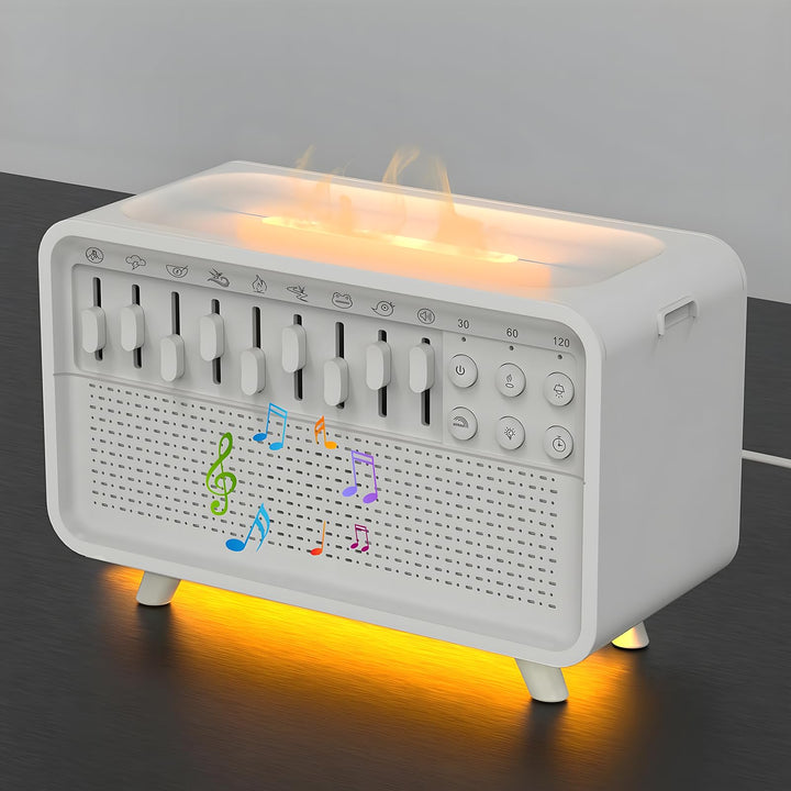 4-in-1 White Noise Machine, Weisses Rauschen Humidifier mit 8 Naturgeräusche, Sleep Sound Box mit Bl