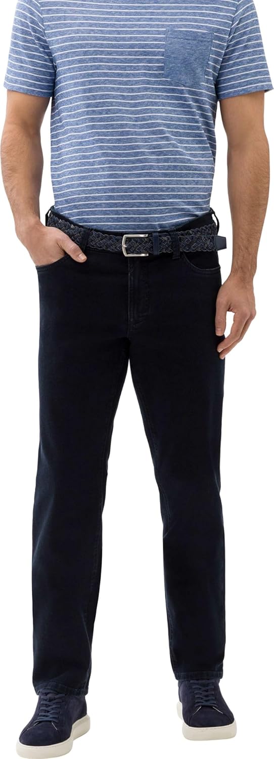 EUREX by Brax Style THILO Herren Flatfronthose Bestformer Cut 24 Denim Dunkelblau, 24 Denim Dunkelbl