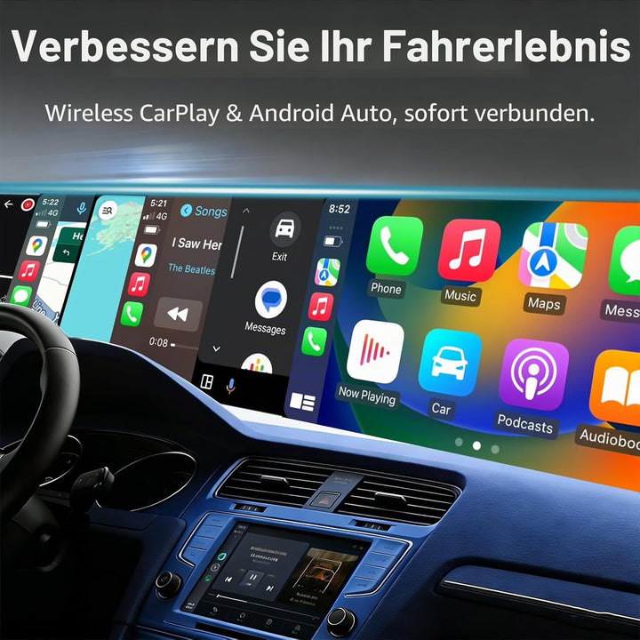 Mini USB Wireless CarPlay Adapter, Auto Multimedia Dongle, kabelloser Android Auto 2 in 1 Adapter, K