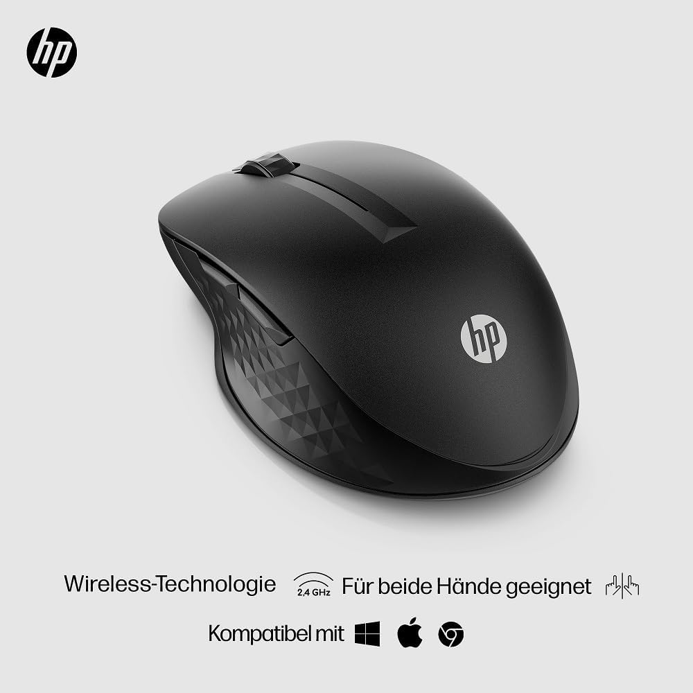 HP 430 Wireless-Maus | Wireless-Verbindung mit 2,4 GHz & Bluetooth 5.2 | USB Dongle | 4.000 dpi | 4
