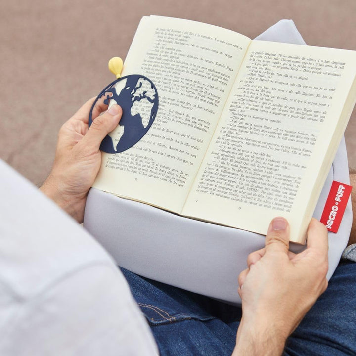 balvi Micro Puff Grau Farbe Kissen Tablette, Smartphone, E-Bücher Desenfundable Baumwolltasche Polye
