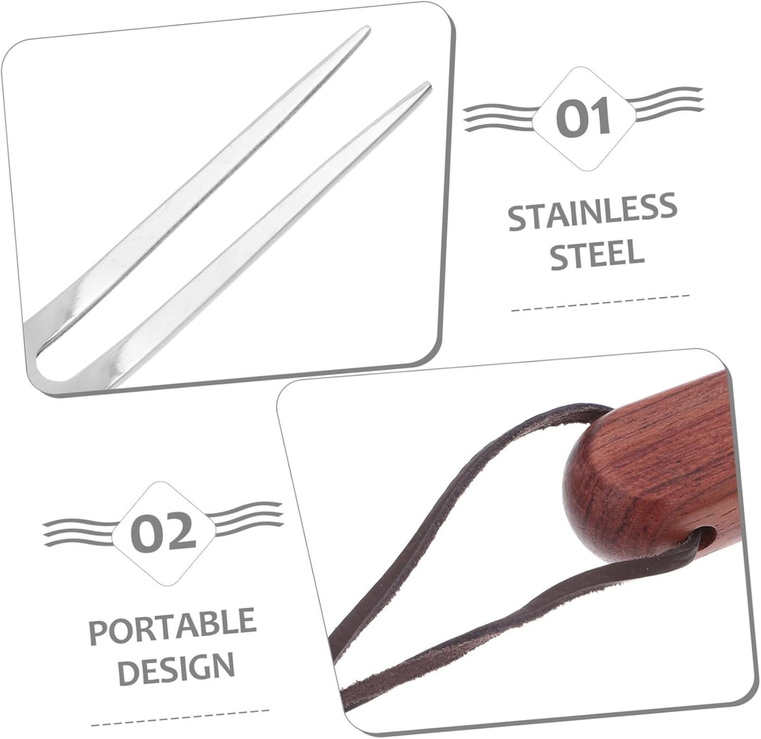 Garneck 2stücke Edelstahl Fleischgabel Mit Hitzebeständigem Holzgriff Grosse Grillgabel Für Outdoor-