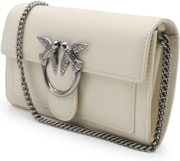 Pinko Damen Love One Wallet Liebe EINE GELDBÖRSE C Vitello SETA Z14o_bianco Seta-old Silver, Z14o_bi