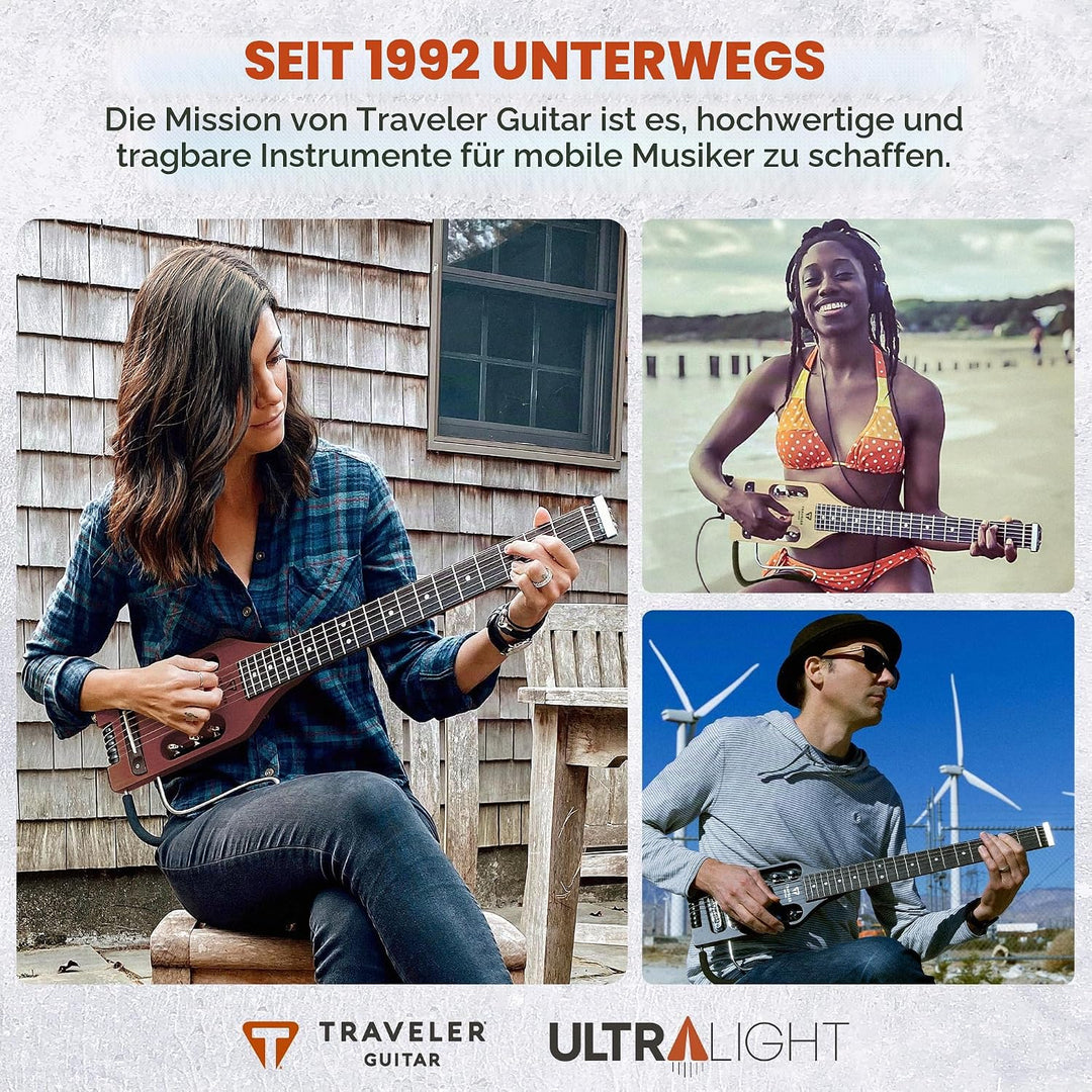 Traveler Guitar Ultra-Light E-Gitarre, Ahorn (ULE MPS) Ahorn Guitar Griffbrett aus schwarzem Walnuss
