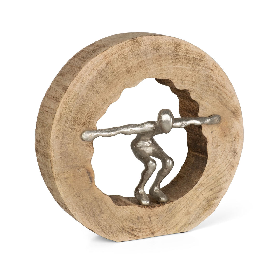 Moritz Skulptur Wage den Sprung I Sprung Wagen 28 x 27 cm I Mangoholz Holz Deko Figur I Wohnzimmer D