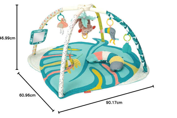 Infantino 4-in-1 Deluxe Twist &amp; Fold Activity Gym &amp; Krabbeldecke mit Spielbogen, Tropisch – inklusiv