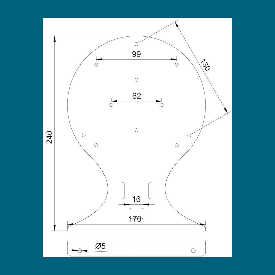 Wandhalterung für Ubiquiti UniFi U7 & U6, Stahl, 90 Grad Winkel, Wandmontage, Made in Germany, Edels
