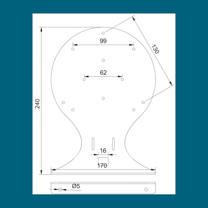 Wandhalterung für Ubiquiti UniFi U7 & U6, Stahl, 90 Grad Winkel, Wandmontage, Made in Germany, Edels