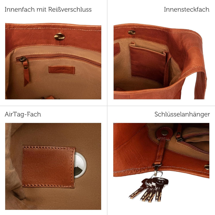 Gusti Umhängetasche Leder - Josephine Damen, Cognac