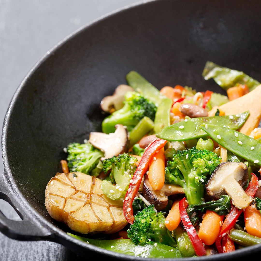 Kela 77943 Wok-Set mit Deckel, Induktionsgeeigent, 36 cm Durchmesser, Wok-Set Asia, 36 x 36 x 10 cm