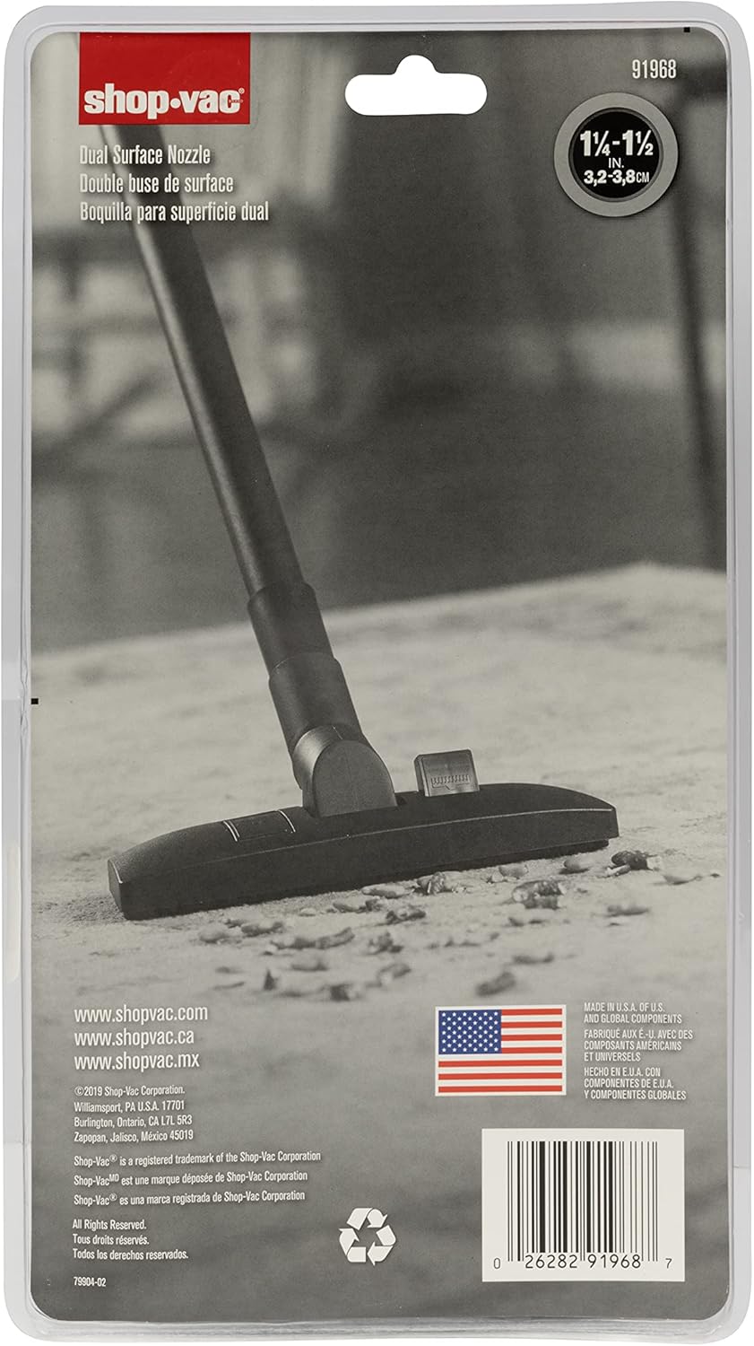 Shop-Vac 9196833 Doppelflächendüse (1-1/2") mit 1-1/4" Adapter, (Katalog-Nr. 9068500), (1-Set) Düse