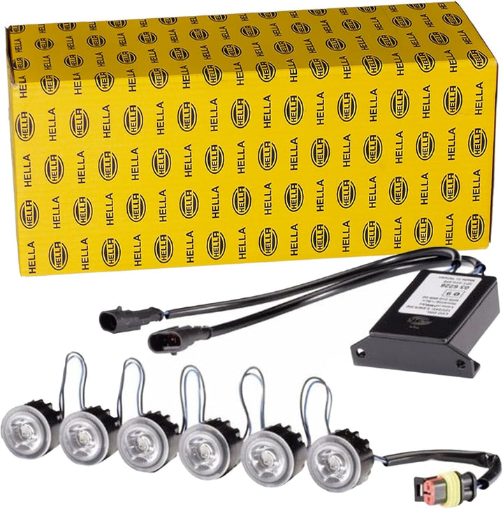 HELLA - LED-Tagfahrleuchtensatz - LEDayFlex - 24/12V - rund - Einbau - Lichtscheibenfarbe: glasklar