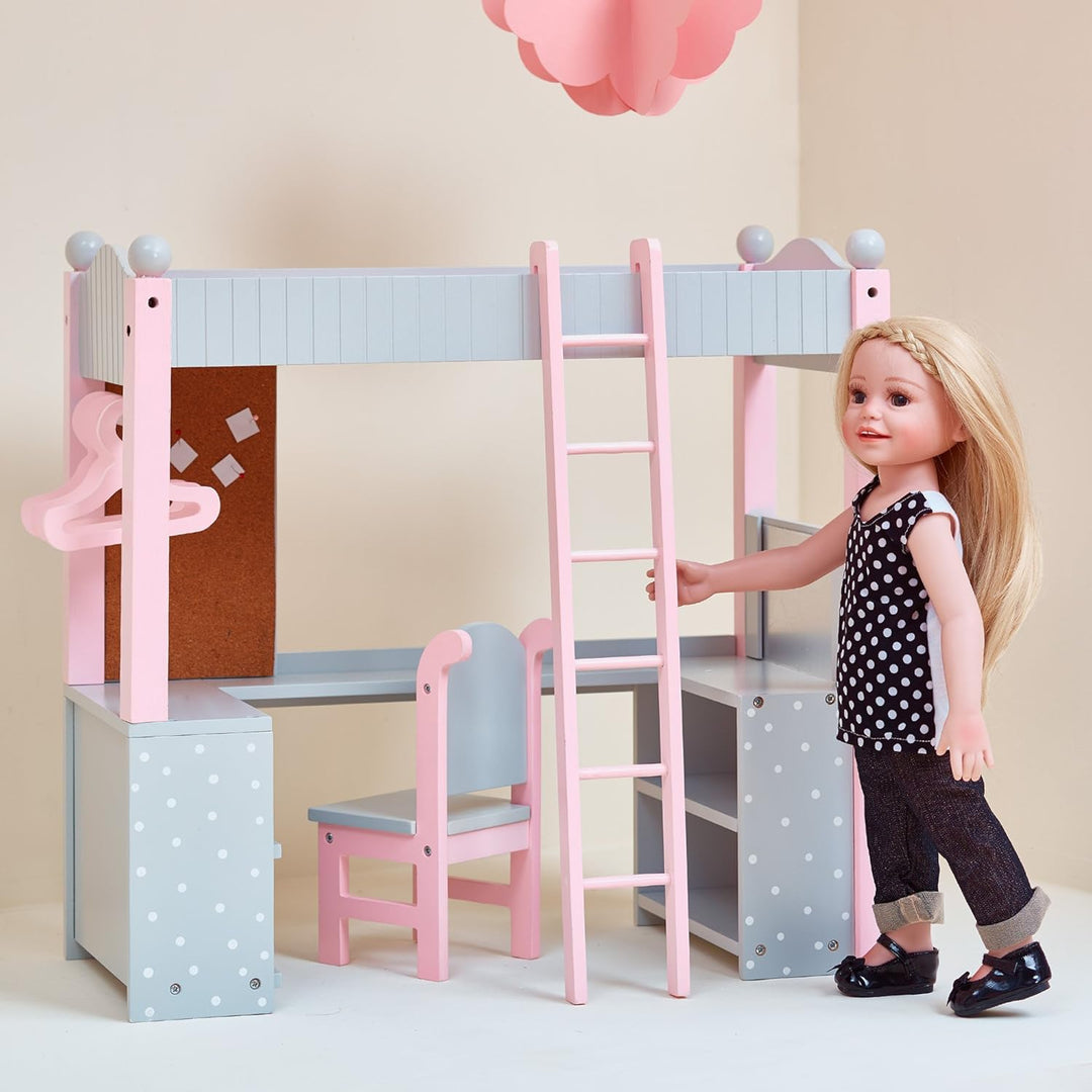 Puppen-Etagenbett Schreibtisch Puppenzubehör Spielzeug Olivias World TD-0204AG