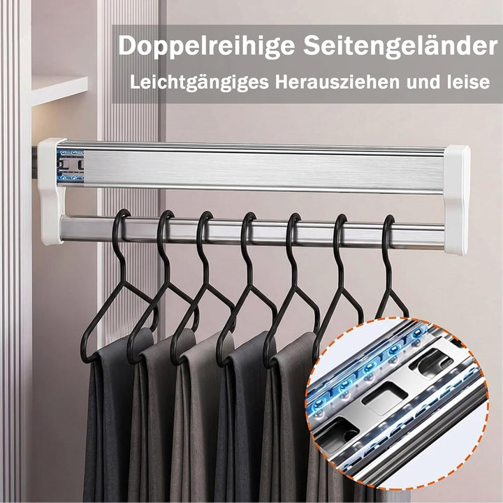 Ausziehbare Kleiderstange zum Herausziehen der Kleiderbügel Verstellbarer Kleiderschrank Teleskopsta