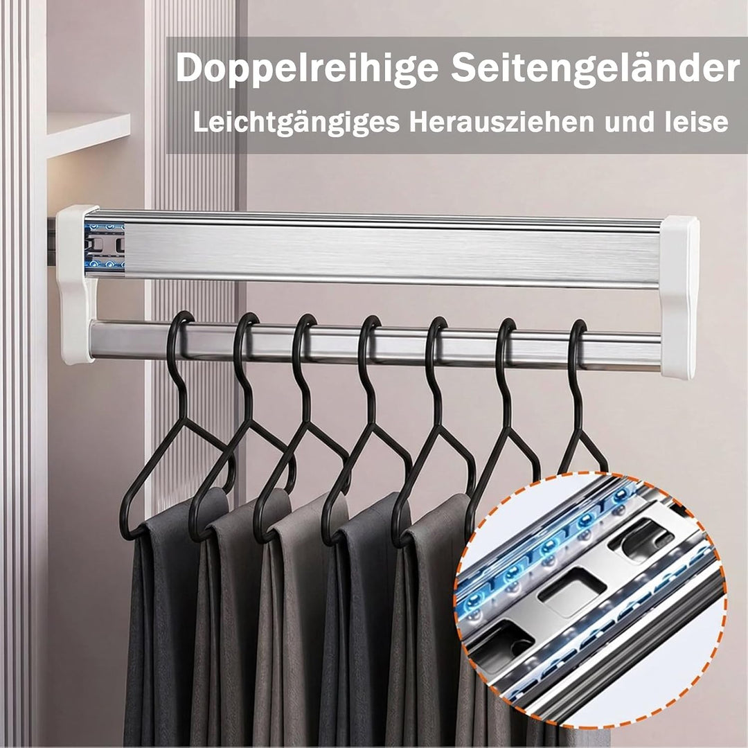 Ausziehbare Kleiderstange zum Herausziehen der Kleiderbügel Verstellbarer Kleiderschrank Teleskopsta