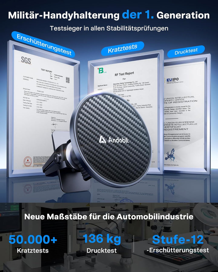 andobil Handyhalterung Auto für MagSafe Autohalterung Lüftung[2025 Neueste Magnetfaserplatte] Magnet
