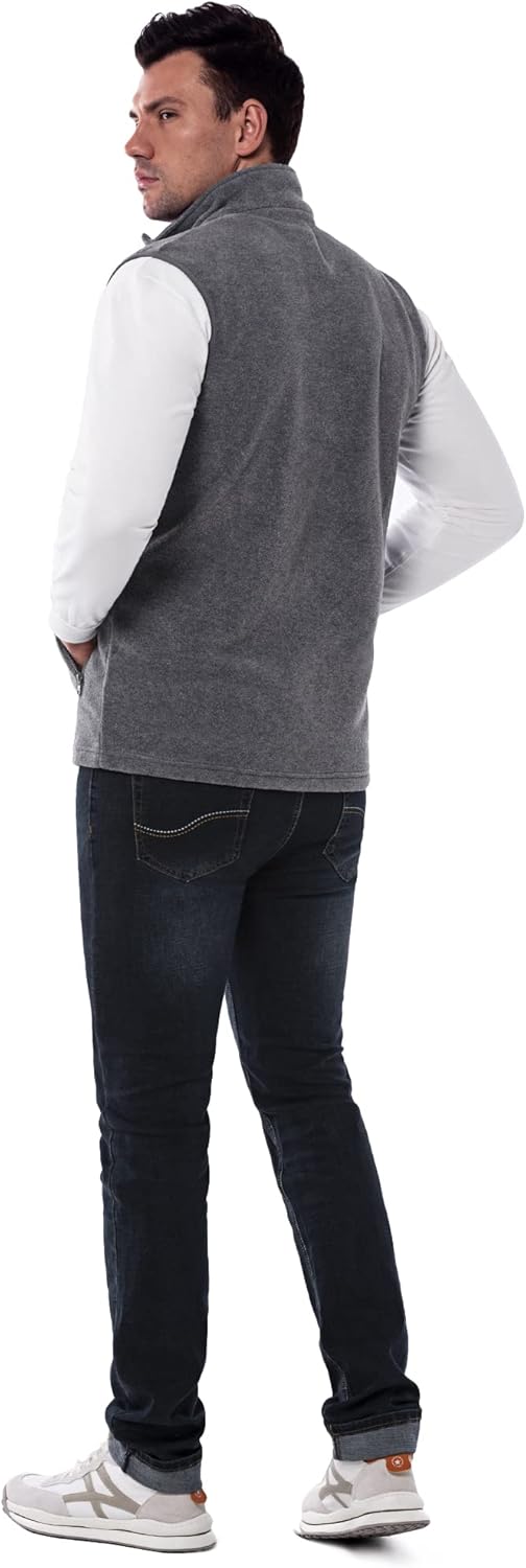33,000ft Herren Fleece Weste Jacke Standkragen Ultraleicht Outdoor Ärmellose Fleecejacke Gilets Tops