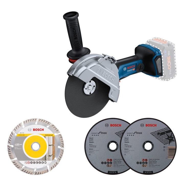 Bosch Professional Akku-Winkelschleifer GWS 18V-180 PC (230 mm Schnitttiefe, ohne Akkus und Ladegerä