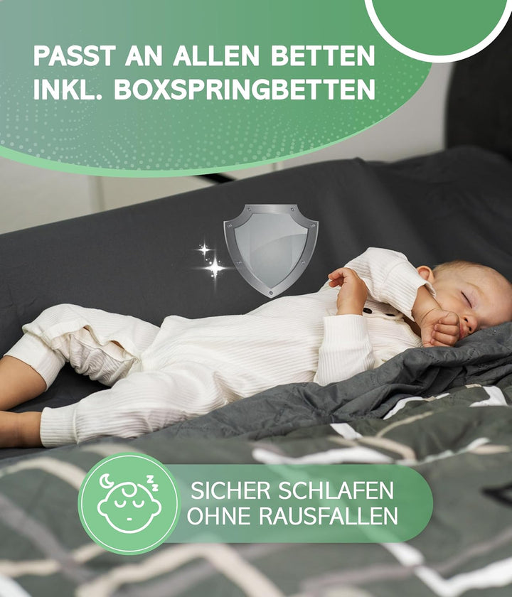 RAWVEL® Rausfallschutz aufblasbar Premium - [NEU 2024] - passend für alle Betten Zuhause & auf Reise