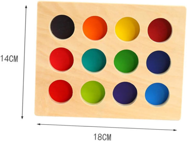BESTonZON Montessori Holzspielzeug Farbsortierung Lernspiel für Kleinkinder, Regenbogen Sortierbrett