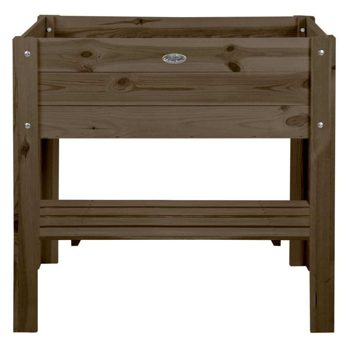 Hochbeet aus Holz mit Einlagefolie, braun, Holzhochbeet für Terrasse und Balkon, Gemüse- und Kräuter