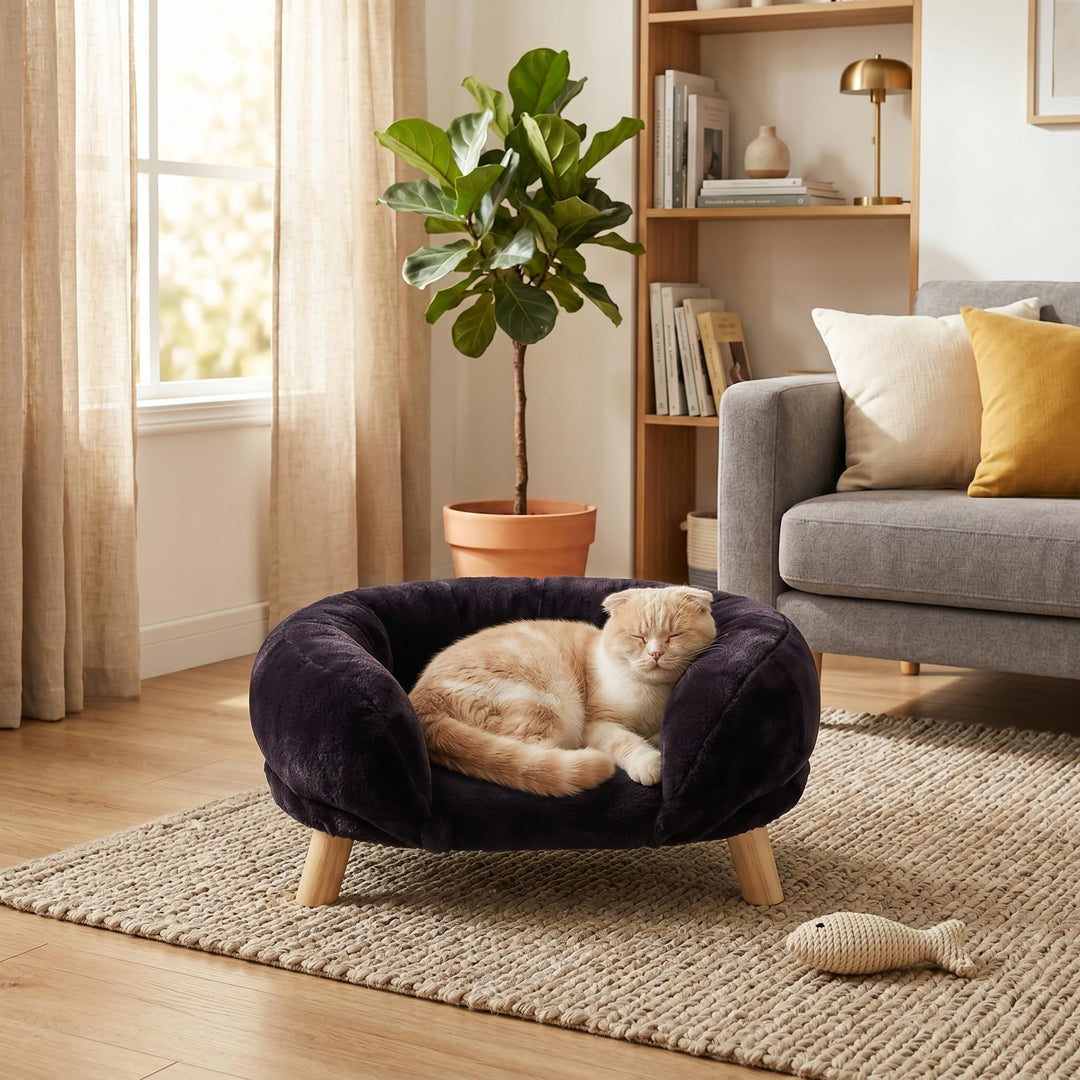 Braunes Katzensofa mit Kratzschutz | Ergonomische Form, Rutschfest