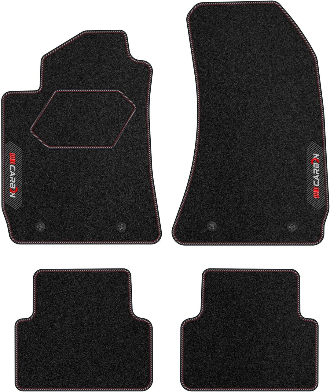 M MOTOS Personalisierte Velours-Fussmatten Carbon Series für Alfa Romeo 159 2005-2008 - Premium, Car