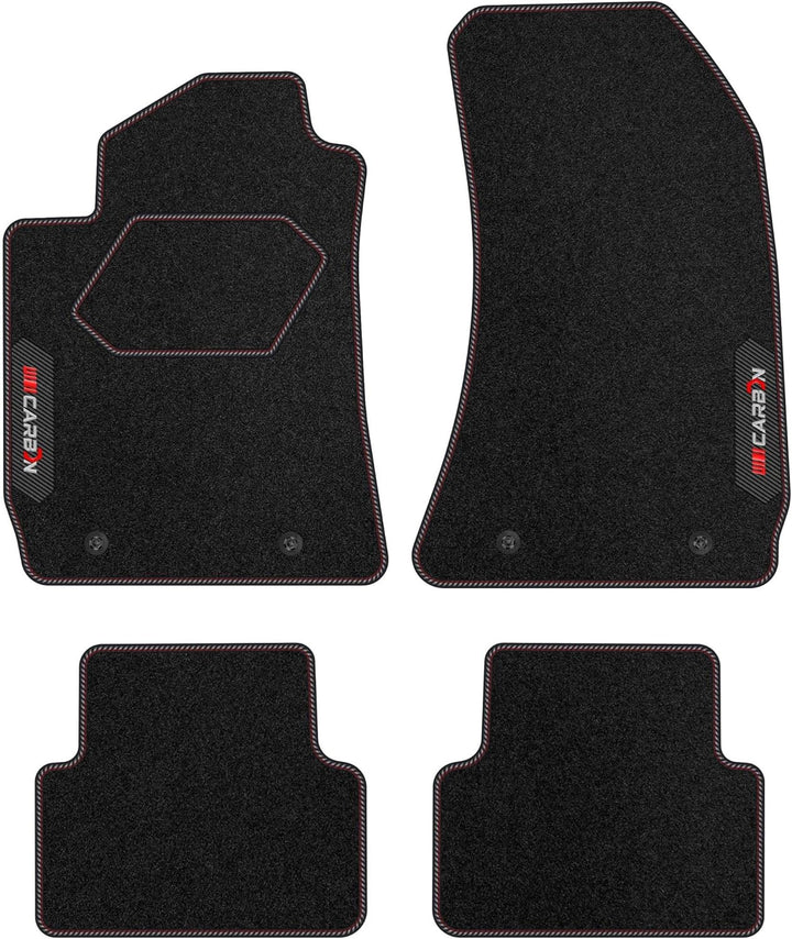 M MOTOS Personalisierte Velours-Fussmatten Carbon Series für Alfa Romeo 159 2005-2008 - Premium, Car