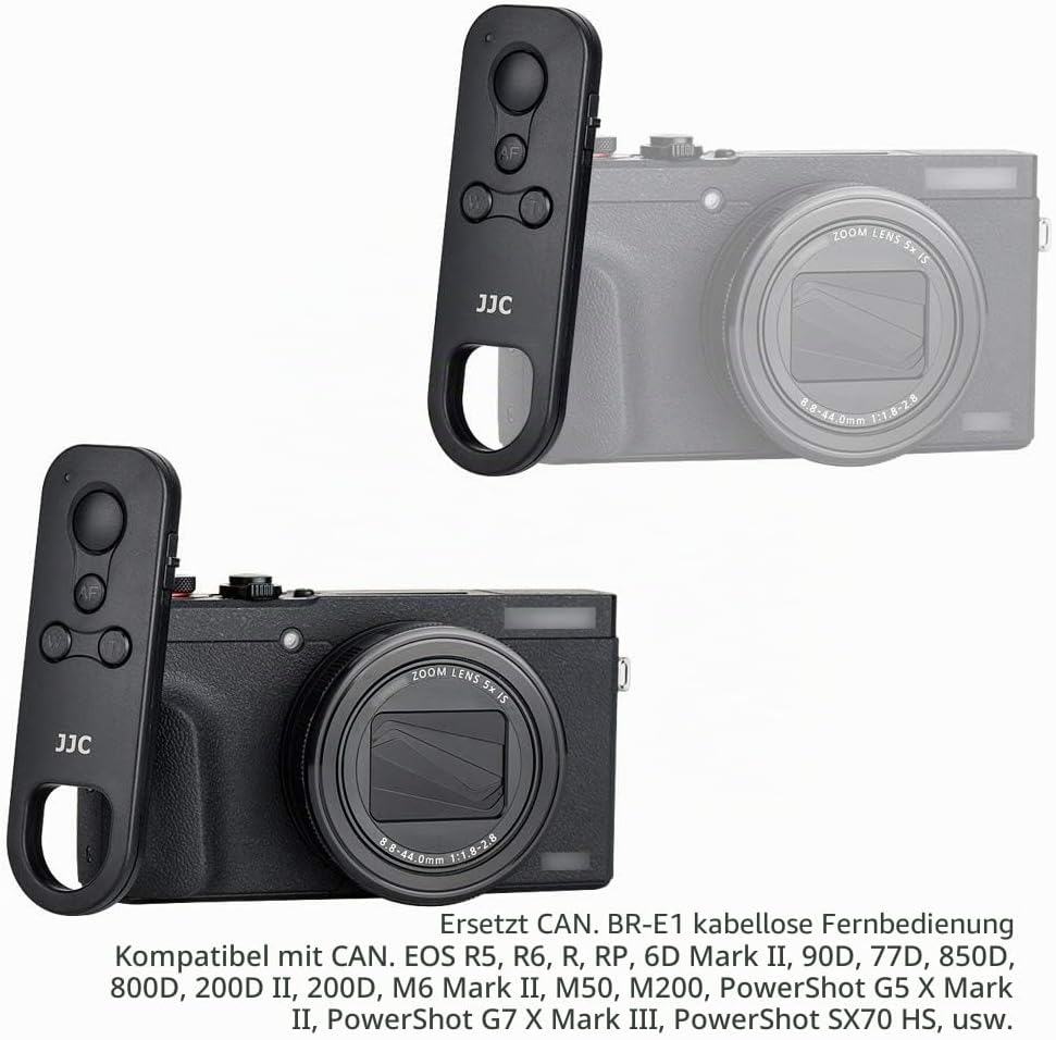JJC BR-E1 Bluetooth Fernauslöser Fernbedienung für Canon EOS R10 R7 R6 R5 R3 R RP 90D 77D 850D 800D