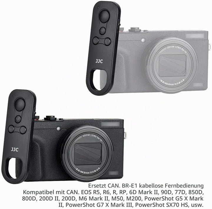 JJC BR-E1 Bluetooth Fernauslöser Fernbedienung für Canon EOS R10 R7 R6 R5 R3 R RP 90D 77D 850D 800D