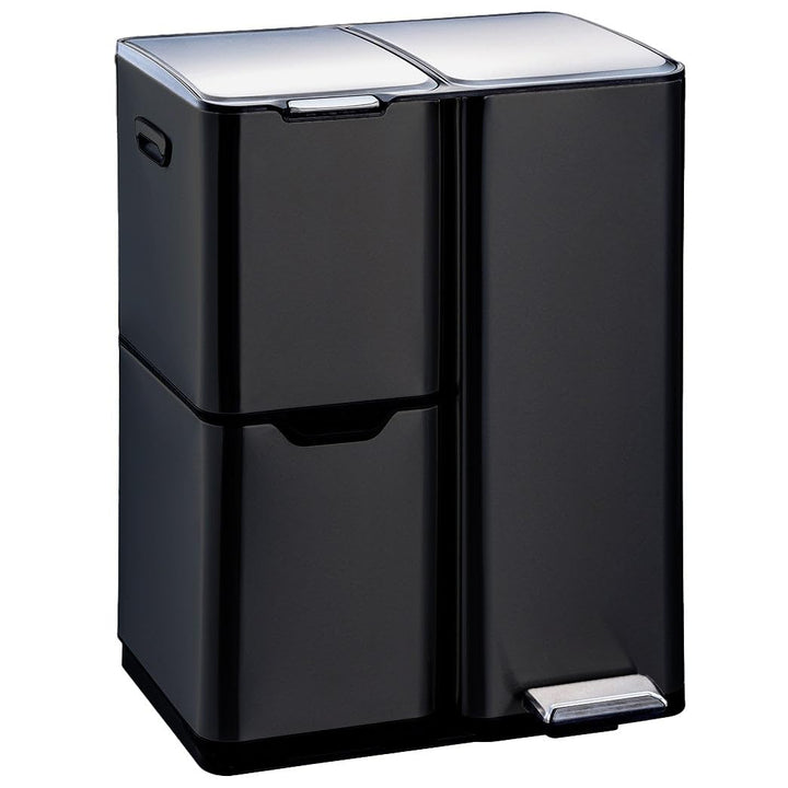 abfalleimer für die Mülltrennung 60L HAJA Schwarz Noir, Noir