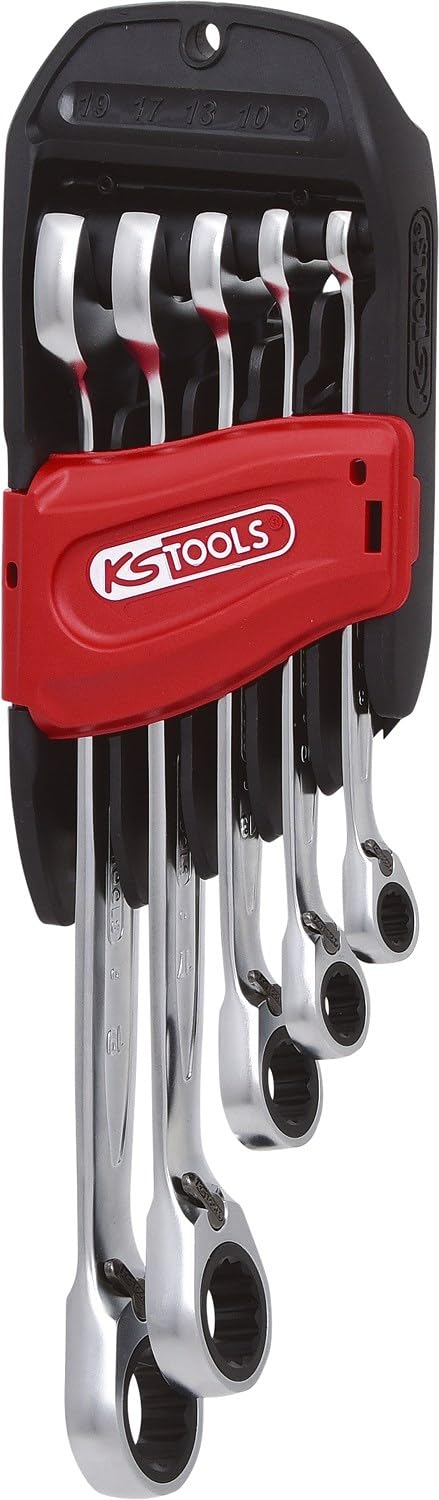 KS Tools 503.4605 GEARplus Ratschenringmaulschlüssel-Satz, umschaltbar, 5-tlg. 8-19mm