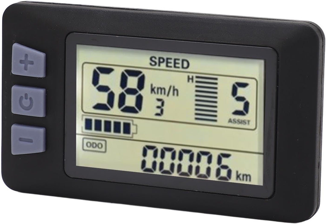 P3H Elektrofahrrad-LCD-Anzeigefeld, LCD-Display mit Wasserdichtem 6-Pin-Kabel, Kompatibel mit 24 V,