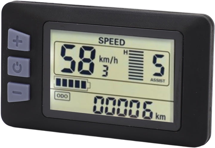 P3H Elektrofahrrad-LCD-Anzeigefeld, LCD-Display mit Wasserdichtem 6-Pin-Kabel, Kompatibel mit 24 V,