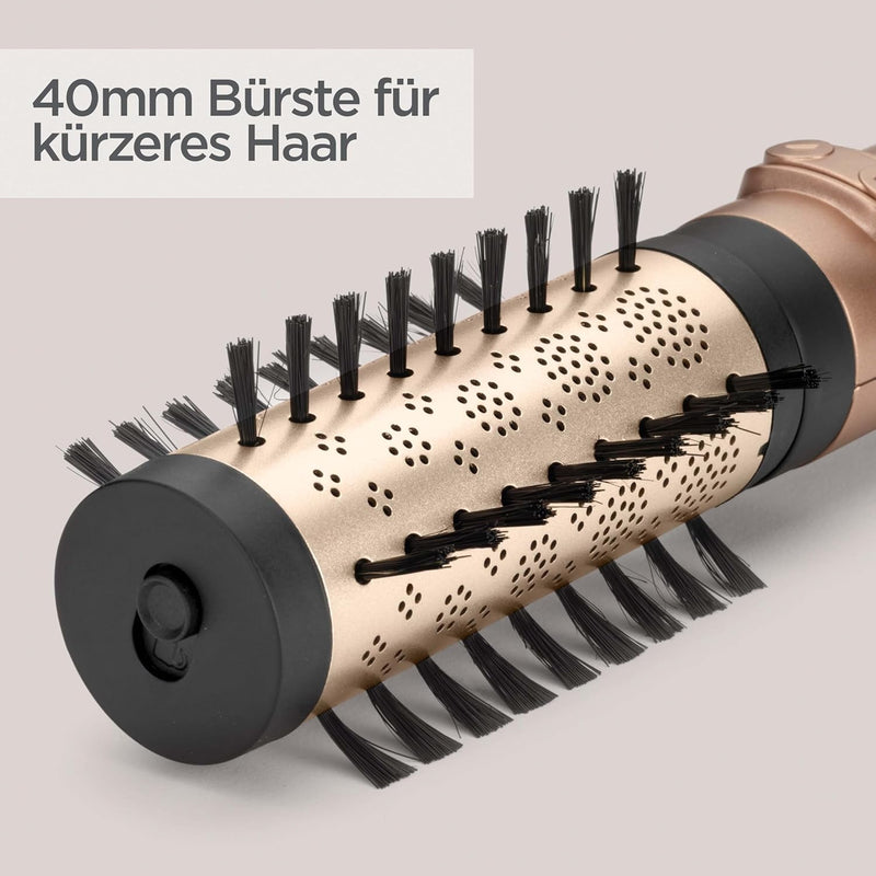 BaByliss Big Hair Dual Rotierende Warmluftbürste, Föhnbürste mit Ionen-Technologie, 2 Aufsätze für m