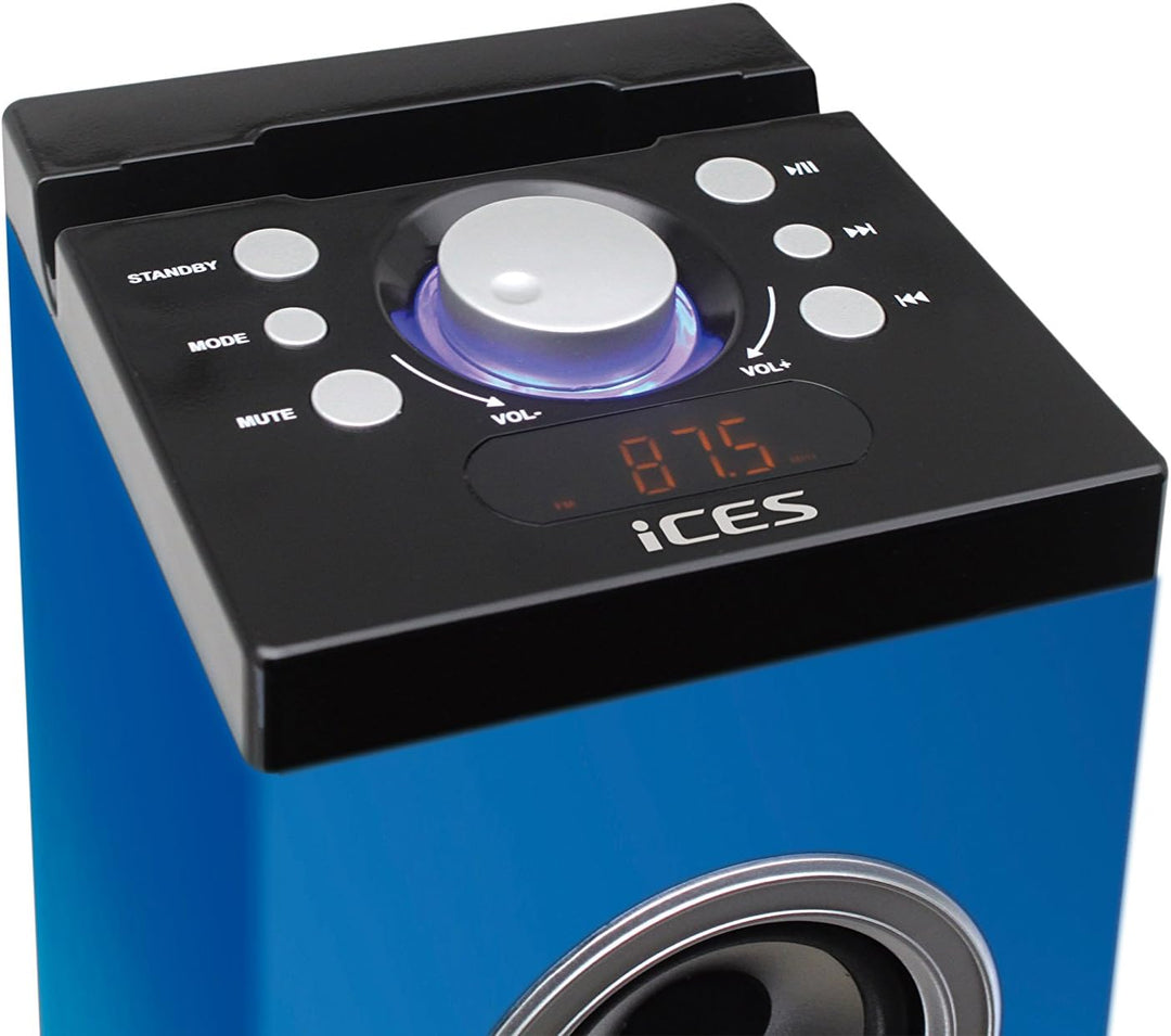 Lenco iCes IBT-6 Bluetooth-Standlautsprecher, 40 Watt Musikleistung (UKW-Radio, USB, SD-Kartenleser,