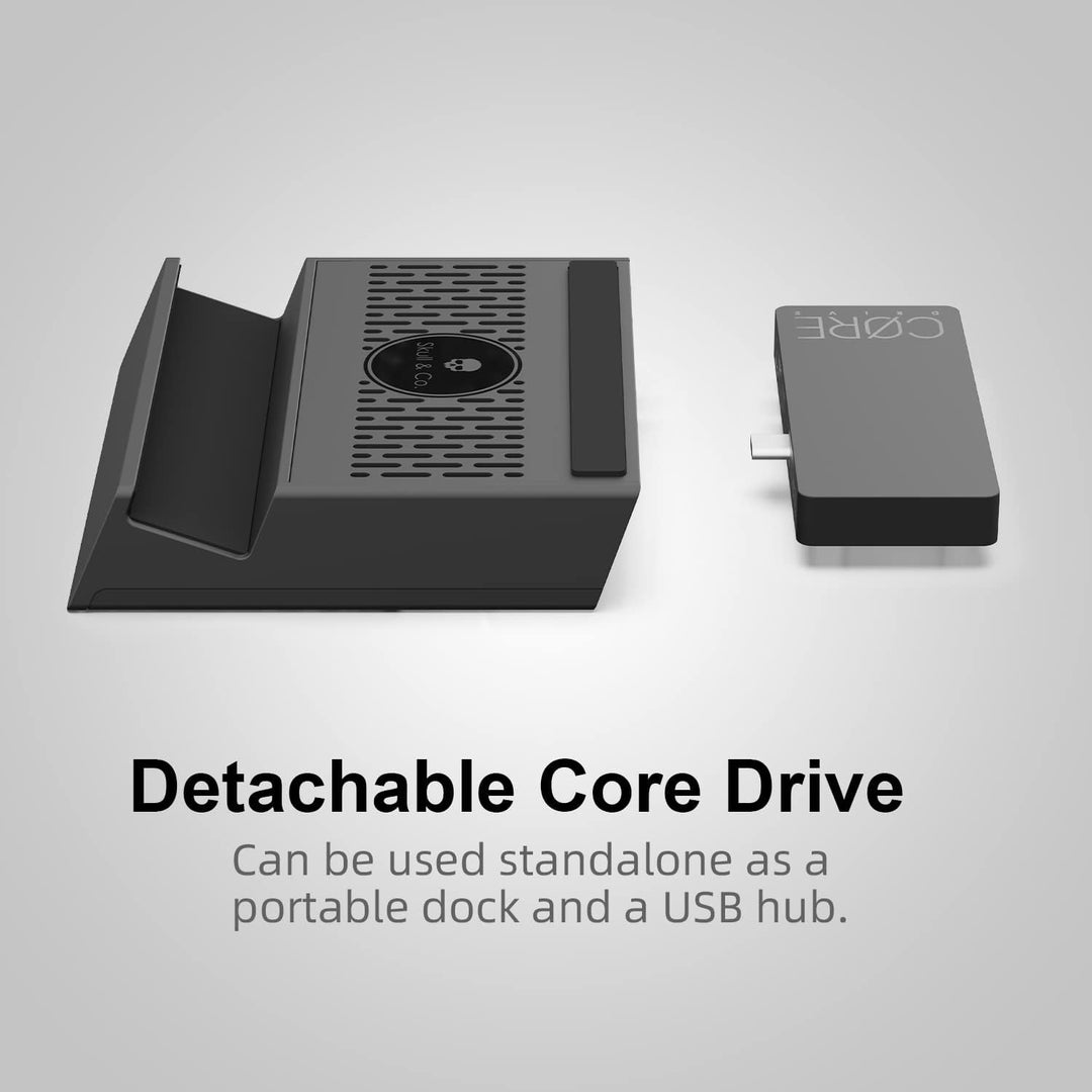 Skull &amp; Co. SteamDock with Detachable USB Hub HDMI TV Adapter for Steam Deck, ROG Ally, Smartphone a