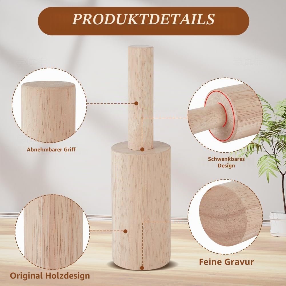 BENECREAT 220x60mm Holz Töpferform, Polymerton Bildhauerwerkzeuge mit Griff Tonformwerkzeug Für Tonk