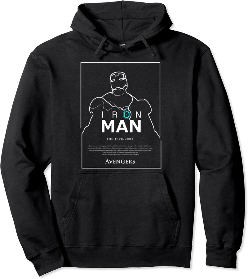 Marvel Iron Man Outlined Movie Poster Pullover Hoodie