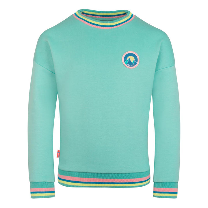 Trollkids Girls Senja Sweatshirt 98 Aqua Haze, 98 Aqua Haze