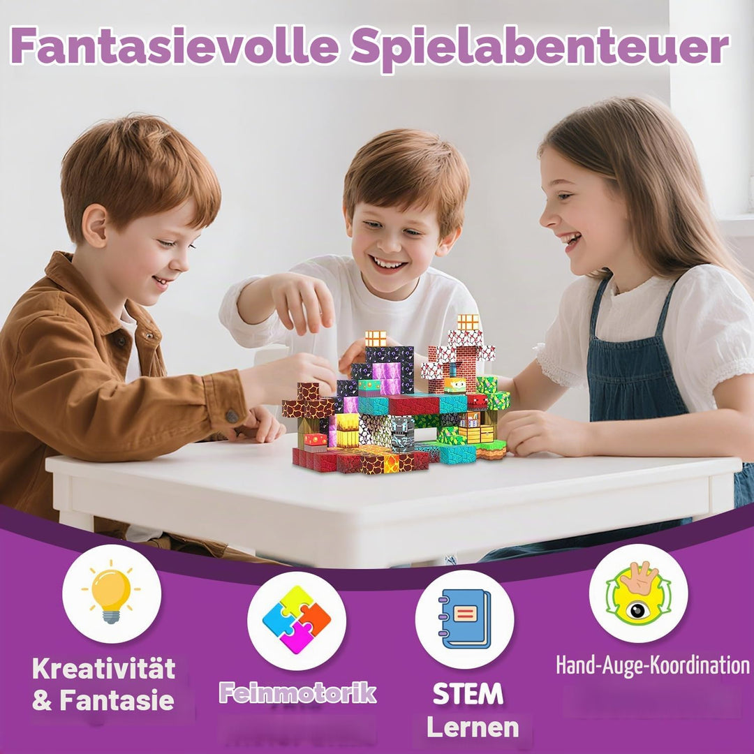 Magnetische Bausteine, 150 Teile STEM Spielzeug ab 3 Jahre, Magnetspielzeug Montessori Konstruktions