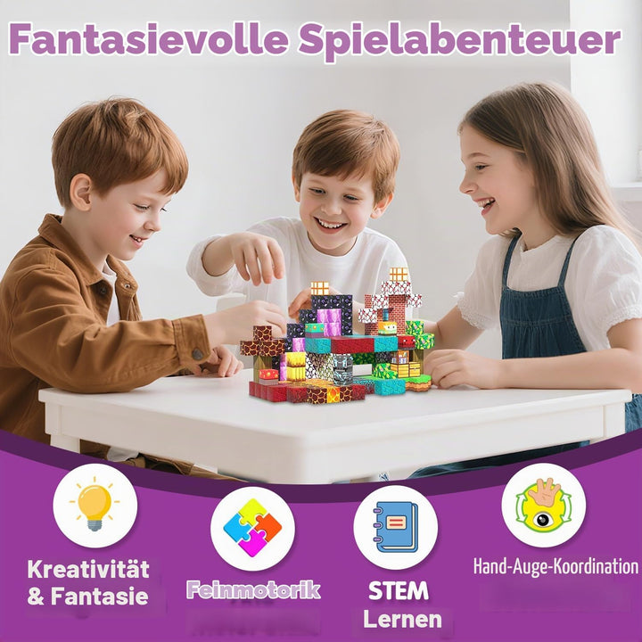 Magnetische Bausteine, 150 Teile STEM Spielzeug ab 3 Jahre, Magnetspielzeug Montessori Konstruktions