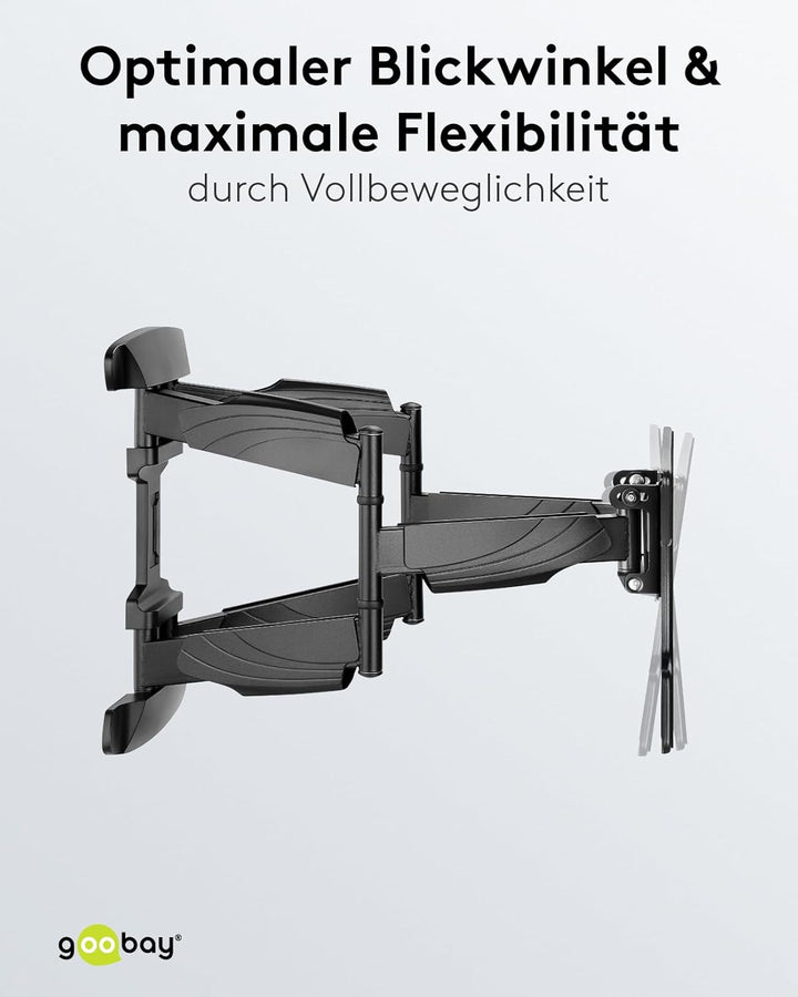 goobay TV Wandhalterung – Ideal für OLED-, Flatscreen and Curved Fernseher von 37 bis 70 Zoll, Fullm