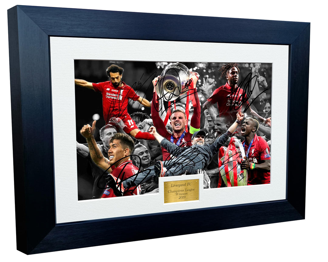 Kitbags & Lockers 2019 Champions League Celebration Bilderrahmen, signiert, 30,5 x 20,3 cm, A4, Live
