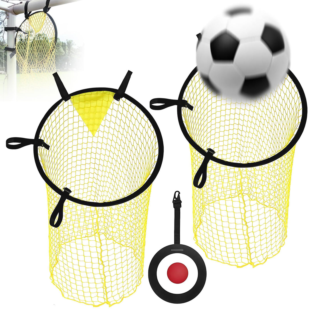 3 Stück Fussballtor Zielnetz mit Rahmen, Fussball Ziel Tasche für Training, Ecke Schiessen Ziele Tra