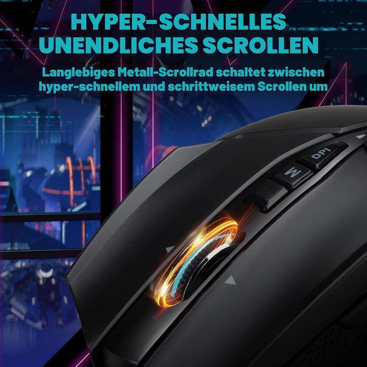 Acer Predator Cestus 335 Gaming Maus (19.000 DPI, 400 IPS Tracking, 10 programmierbare Tasten, 0,5 m